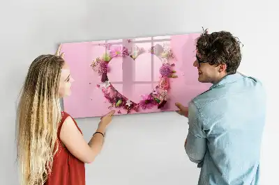 Tableau magnétique à dessiner motif cœur de fleurs