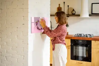 Tableau magnétique à dessiner motif cœur de fleurs