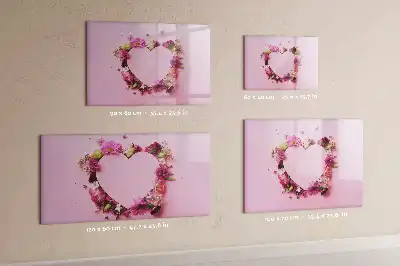 Tableau magnétique à dessiner motif cœur de fleurs