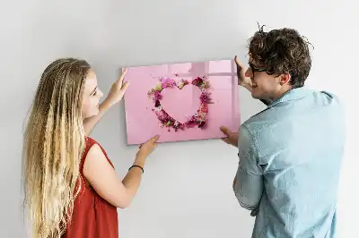 Tableau magnétique à dessiner motif cœur de fleurs