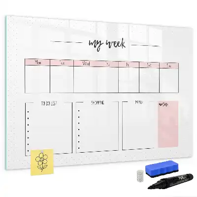 Tableau magnétique pour dessiner mon planificateur hebdomadaire