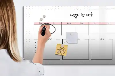 Tableau magnétique pour dessiner mon planificateur hebdomadaire