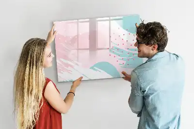 Tableau magnétique à dessiner motif abstraction pastel