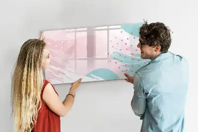 Tableau magnétique à dessiner motif abstraction pastel
