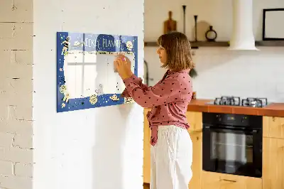 Tableau magnétique à dessiner planificateur hebdomadaire motif cosmique