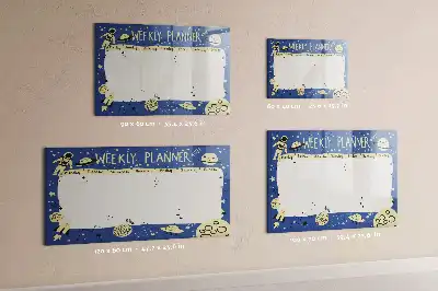 Tableau magnétique à dessiner planificateur hebdomadaire motif cosmique