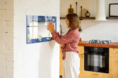 Tableau magnétique à dessiner planificateur hebdomadaire motif cosmique