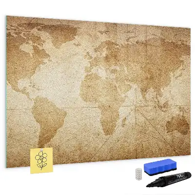 Carte du monde vintage tableau magnétique pour dessiner