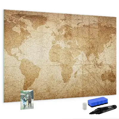 Carte du monde vintage tableau magnétique pour dessiner
