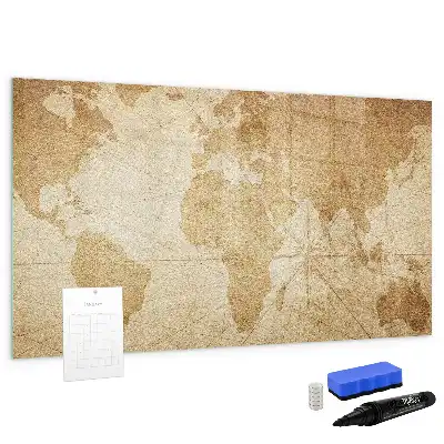 Carte du monde vintage tableau magnétique pour dessiner