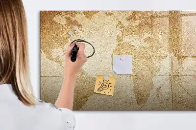 Carte du monde vintage tableau magnétique pour dessiner
