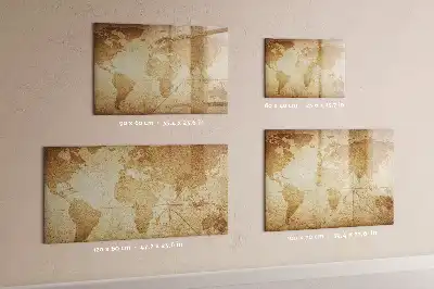Carte du monde vintage tableau magnétique pour dessiner