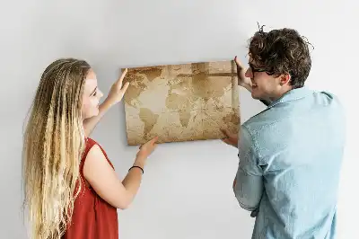 Carte du monde vintage tableau magnétique pour dessiner