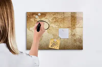 Carte du monde vintage tableau magnétique pour dessiner
