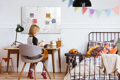 Tableau magnétique à dessiner motif lignes abstraites
