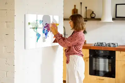 Carte du monde aquarelle magnétique tableau pour dessiner