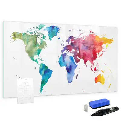 Carte du monde aquarelle magnétique tableau pour dessiner