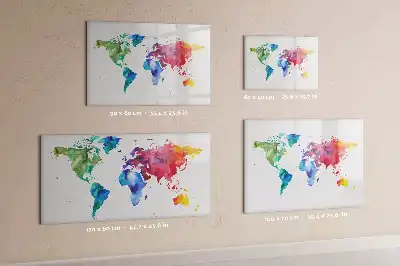 Carte du monde aquarelle magnétique tableau pour dessiner