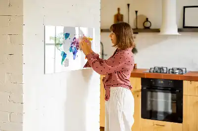 Carte du monde aquarelle magnétique tableau pour dessiner