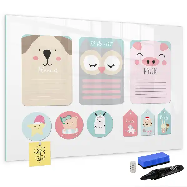 Tableau magnétique à dessiner animaux joyeux