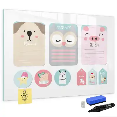 Tableau magnétique à dessiner animaux joyeux