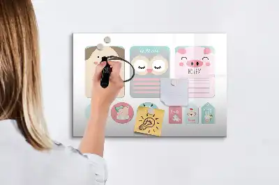 Tableau magnétique à dessiner animaux joyeux