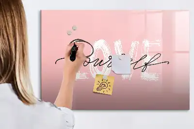 Tableau magnétique de dessin motif Aime-toi toi-même
