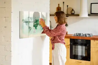 Carte du monde en aquarelle tableau magnétique pour dessiner