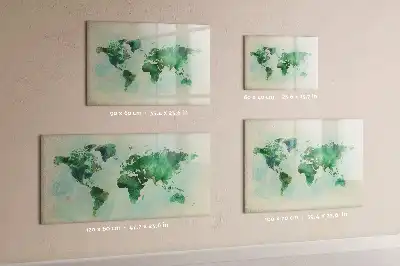 Carte du monde en aquarelle tableau magnétique pour dessiner