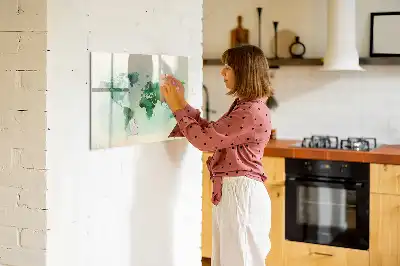 Carte du monde en aquarelle tableau magnétique pour dessiner