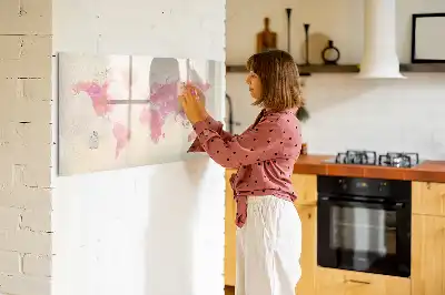 Tableau magnétique à dessiner carte du monde en aquarelle