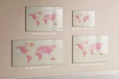 Tableau magnétique à dessiner carte du monde en aquarelle