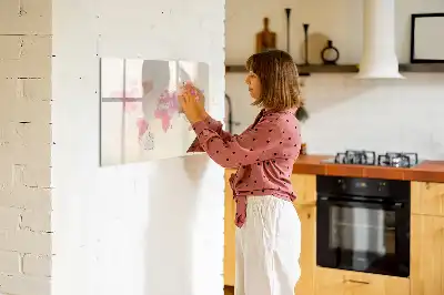 Tableau magnétique à dessiner carte du monde en aquarelle
