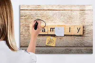 Tableau magnétique pour dessiner modèle Texte Famille