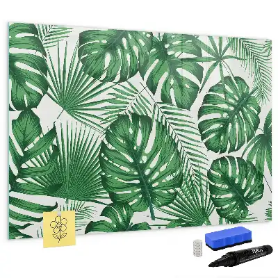 Tableau magnétique à dessiner motif feuilles de monstera
