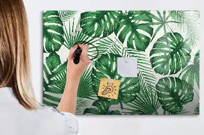 Tableau magnétique à dessiner motif feuilles de monstera