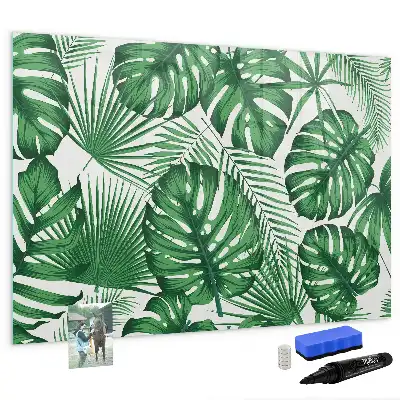 Tableau magnétique à dessiner motif feuilles de monstera