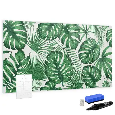 Tableau magnétique à dessiner motif feuilles de monstera