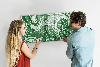 Tableau magnétique à dessiner motif feuilles de monstera