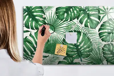 Tableau magnétique à dessiner motif feuilles de monstera
