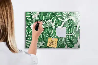 Tableau magnétique à dessiner motif feuilles de monstera