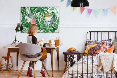 Tableau magnétique à dessiner motif feuilles de monstera