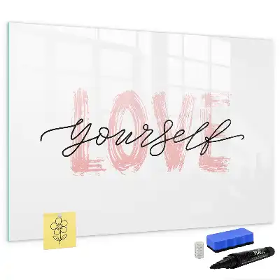 Tableau magnétique à dessiner motif Aime-toi toi-même