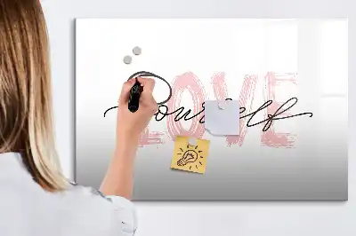 Tableau magnétique à dessiner motif Aime-toi toi-même