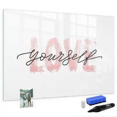 Tableau magnétique à dessiner motif Aime-toi toi-même