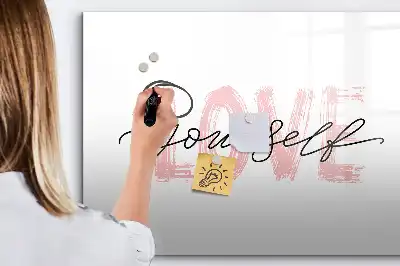 Tableau magnétique à dessiner motif Aime-toi toi-même