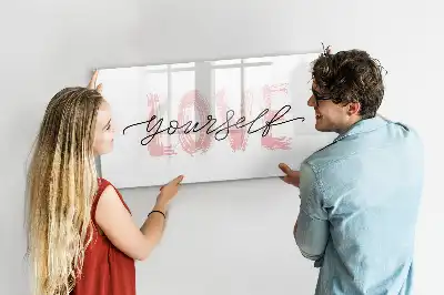 Tableau magnétique à dessiner motif Aime-toi toi-même