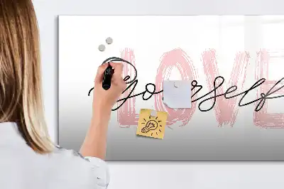 Tableau magnétique à dessiner motif Aime-toi toi-même