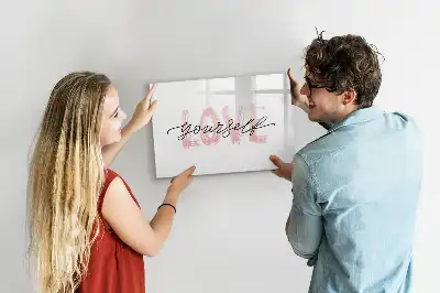 Tableau magnétique à dessiner motif Aime-toi toi-même
