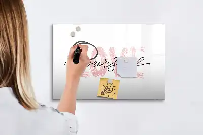 Tableau magnétique à dessiner motif Aime-toi toi-même